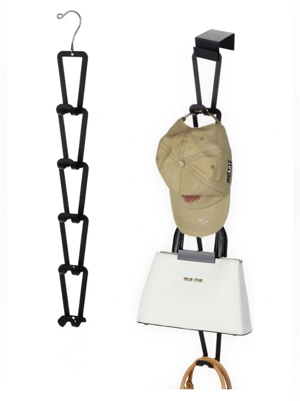 Metal Link Connecting Hooks On Wall/Door/Closet Purse/Hat Storage Organizer